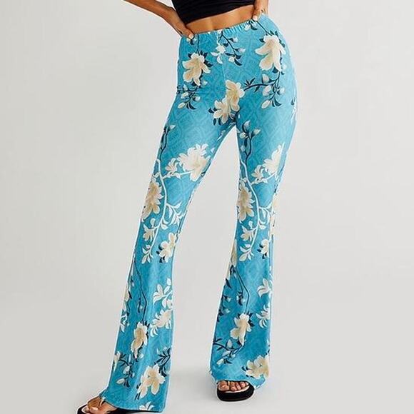 New Free People The Janis Floral Bell Bottom NOVELLA ROYALE $145 X-SMALL Flare - Picture 3 of 5